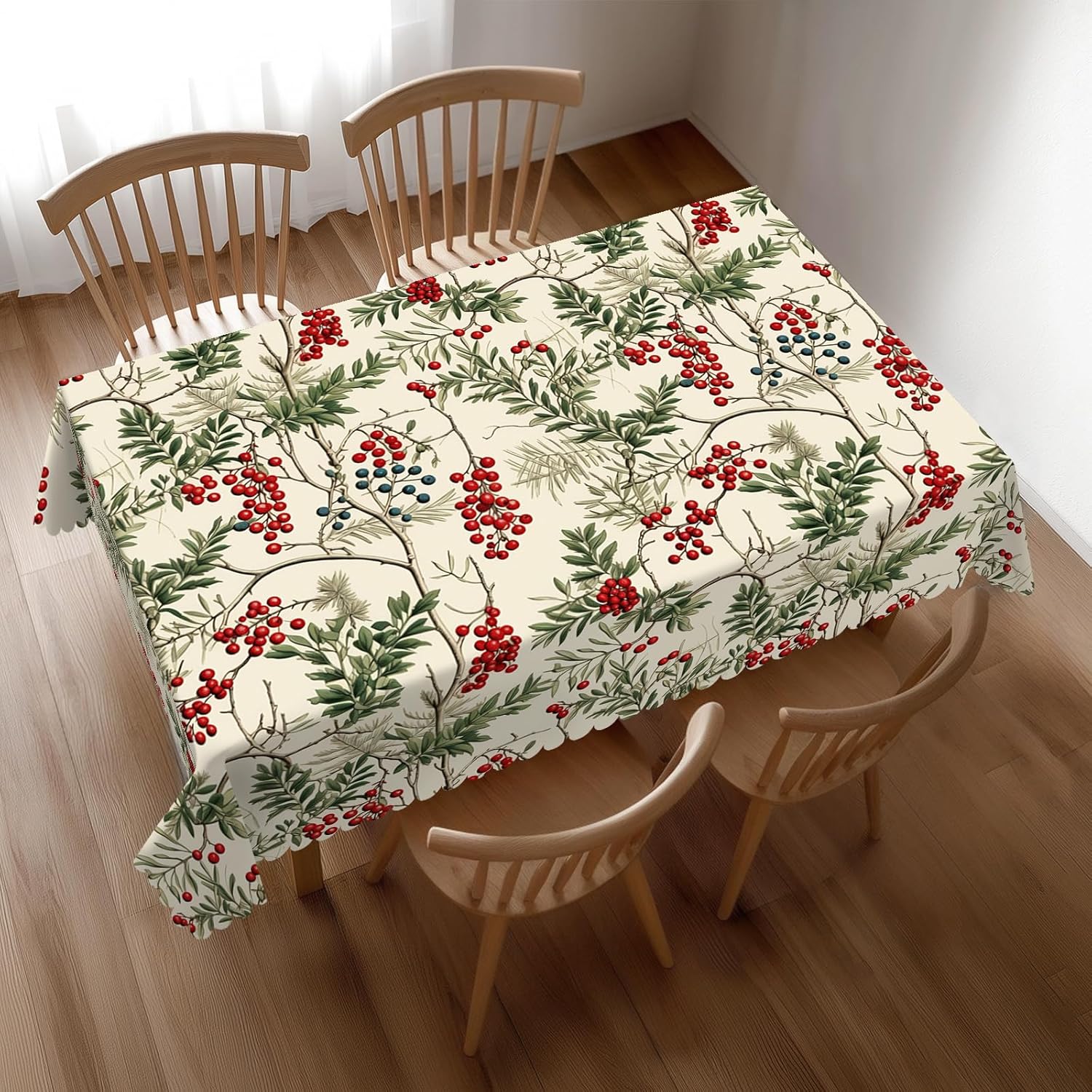 Watercolor Holly Berry Christm - Home Textiles Premium ulasan dan harga