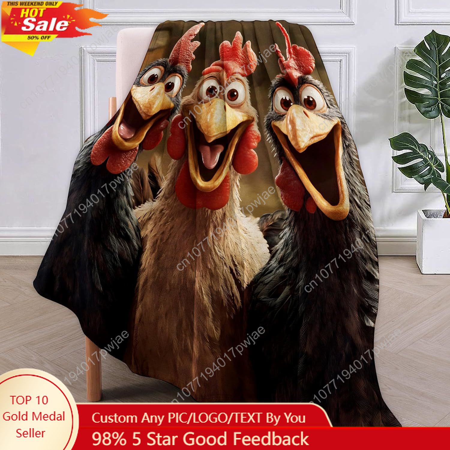 Chickens Blanket Gifts for Wom - Home Textiles & Decorations ulasan dan harga