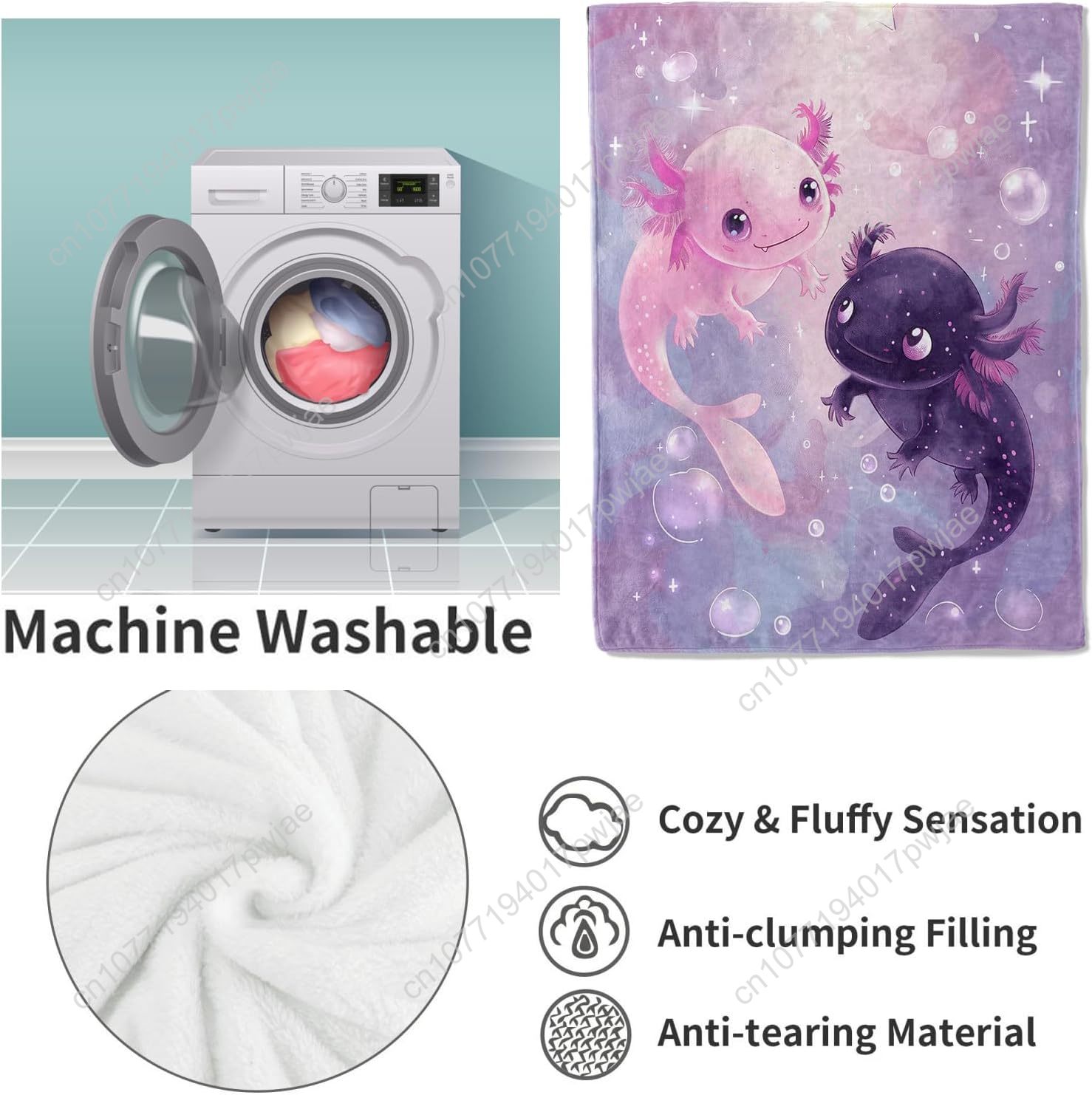 Axolotl Blanket Cute Axolotls  - Home Textiles & Decorations ulasan dan harga