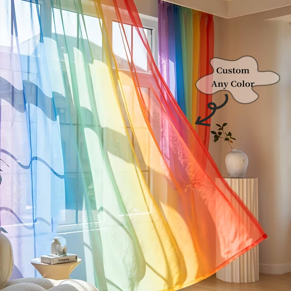 Custom 2D Flat 2pcs Sheer Curt - Home Textiles & Decorations ulasan dan harga