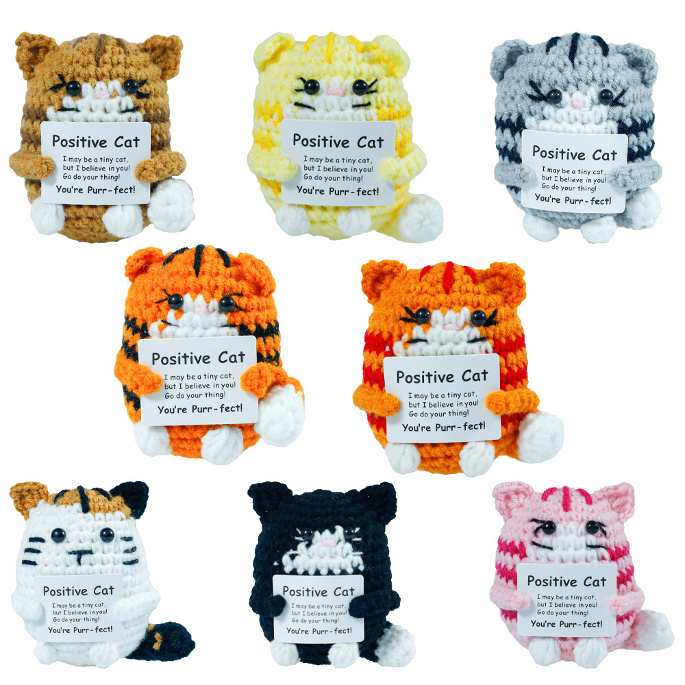 Funny Crochet Positive Cat Dol - Home Textiles Today ulasan dan harga