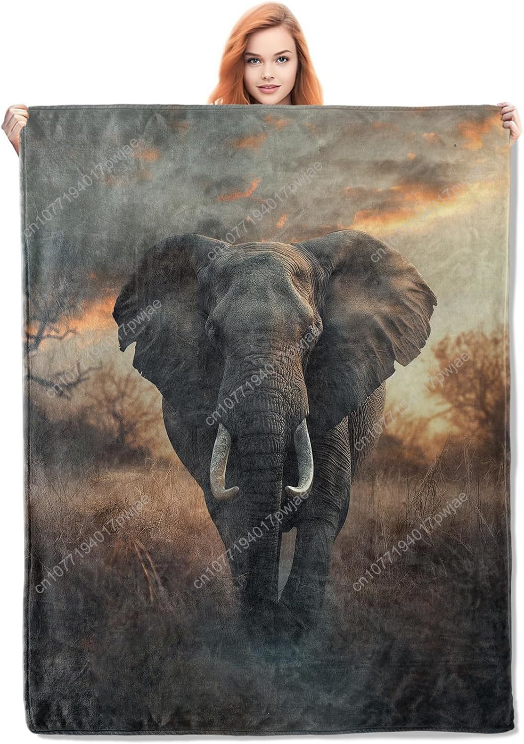 Elephant Fleece Blanket, Reali - Home Textiles & Decorations ulasan dan harga