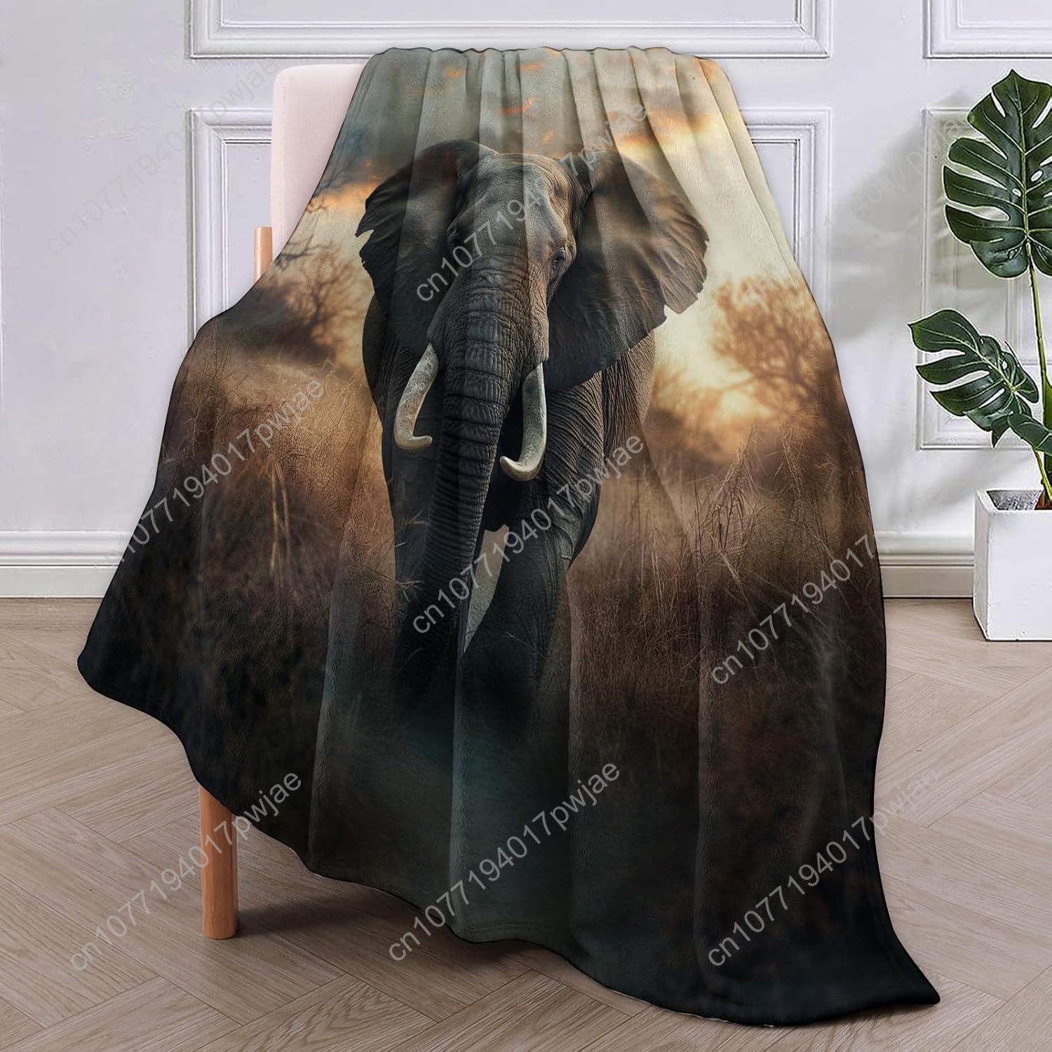 Elephant Fleece Blanket, Reali - Home Textiles & Decorations ulasan dan harga