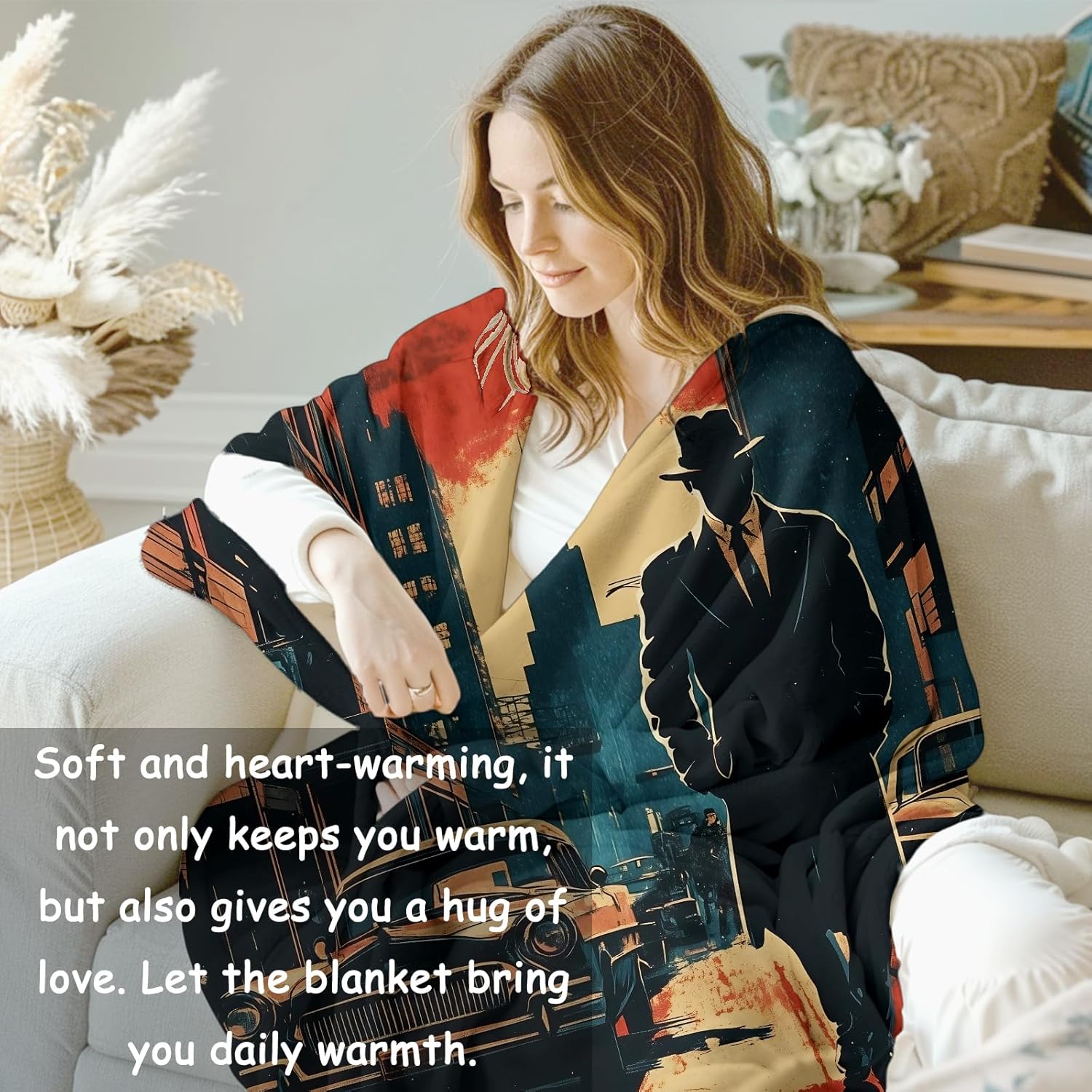 Noir Detective Blanket Gifts f - Home Textiles & Decorations ulasan dan harga