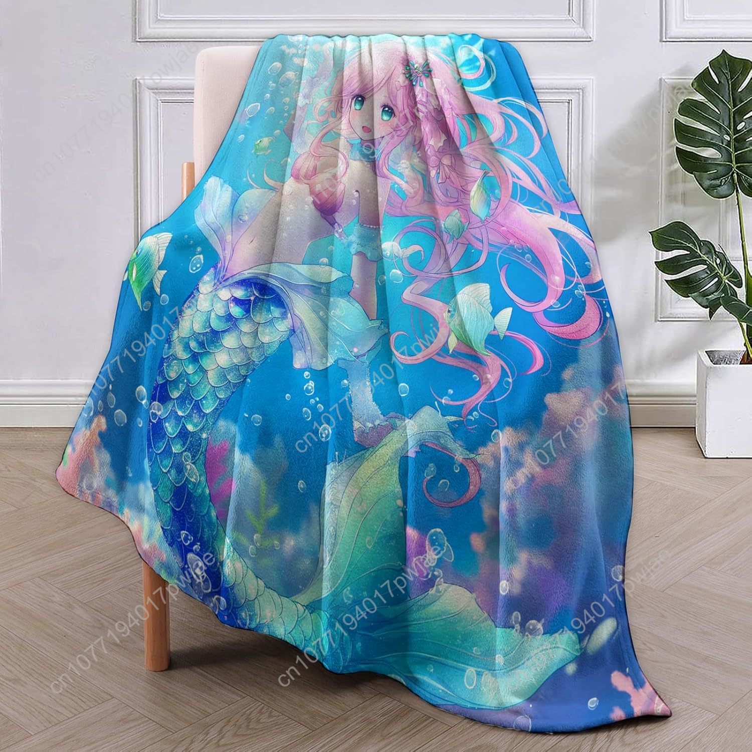 Cute Mermaid Blanket Cartoon F - Home Textiles & Decorations ulasan dan harga