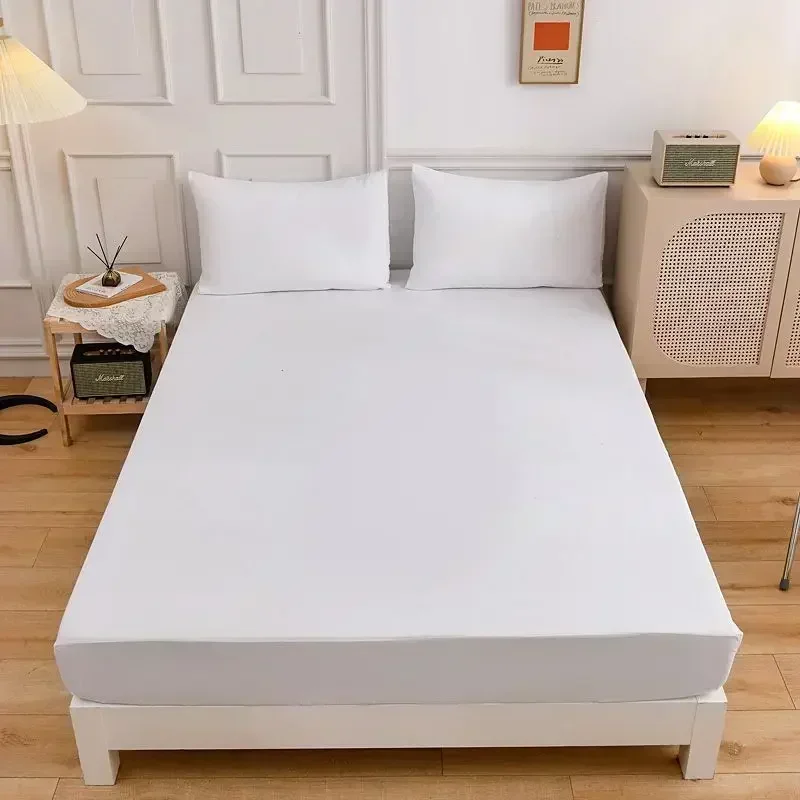 Solid Color Soft Polyester Fit - Mattress Pad Topper ulasan dan harga