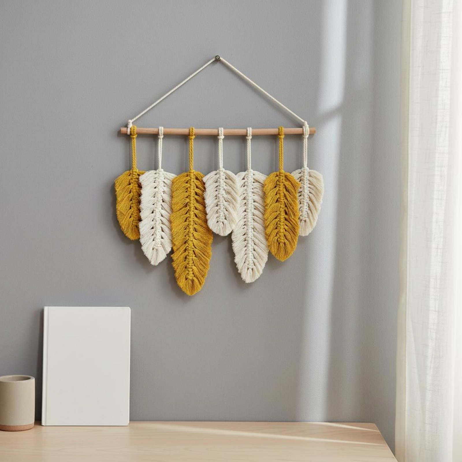 Macrame Feather Wall Hanging H - Home Textiles & Decorations ulasan dan harga